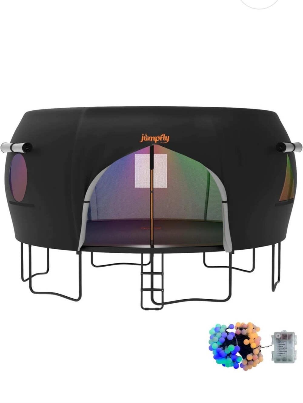 NIB JUMPFLY 10 FT TRAMPOLINE TENT & LIGHTS